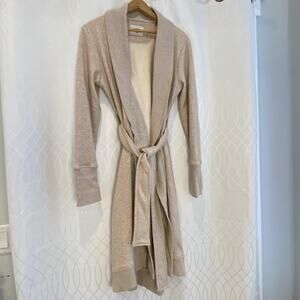 UGG Duffield Robe Womens Small Oatmeal Shawl Collar Kimono Wrap Pockets Lounge